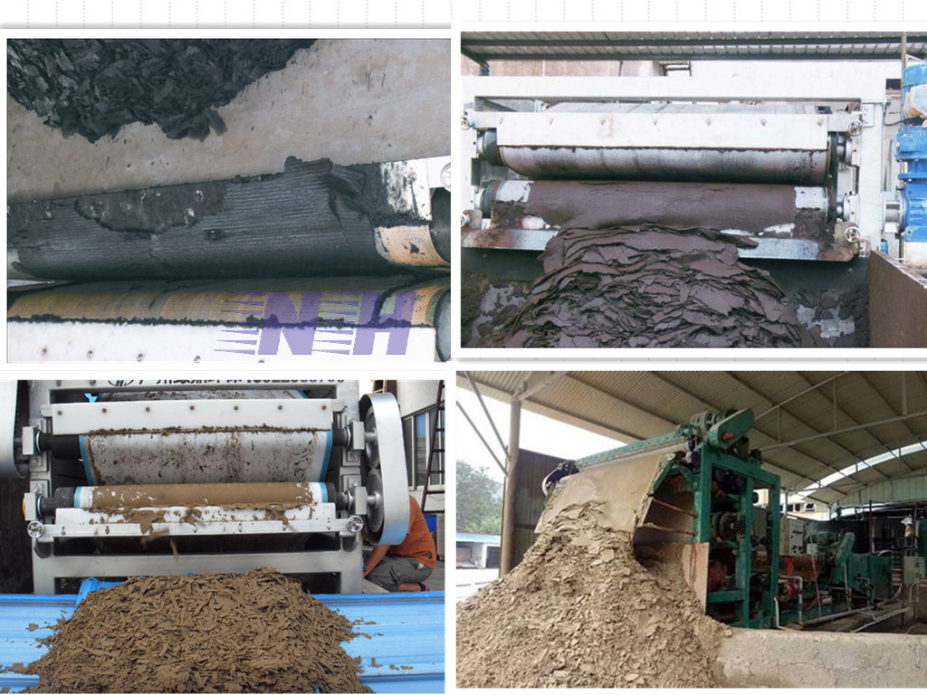 Sludge dewatering equipment by double polyester thickening belt filter textile press for paper pulp waste recycling machine