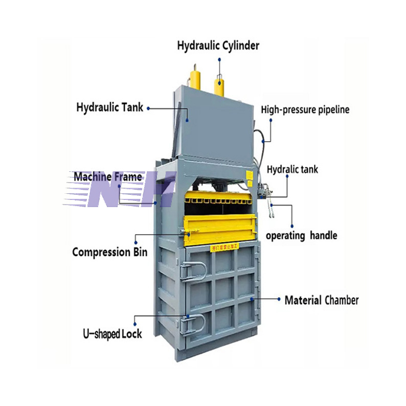 Easy operation semi-auto manual Vertical hydraulic compress waste paper packaging machine bale breaker